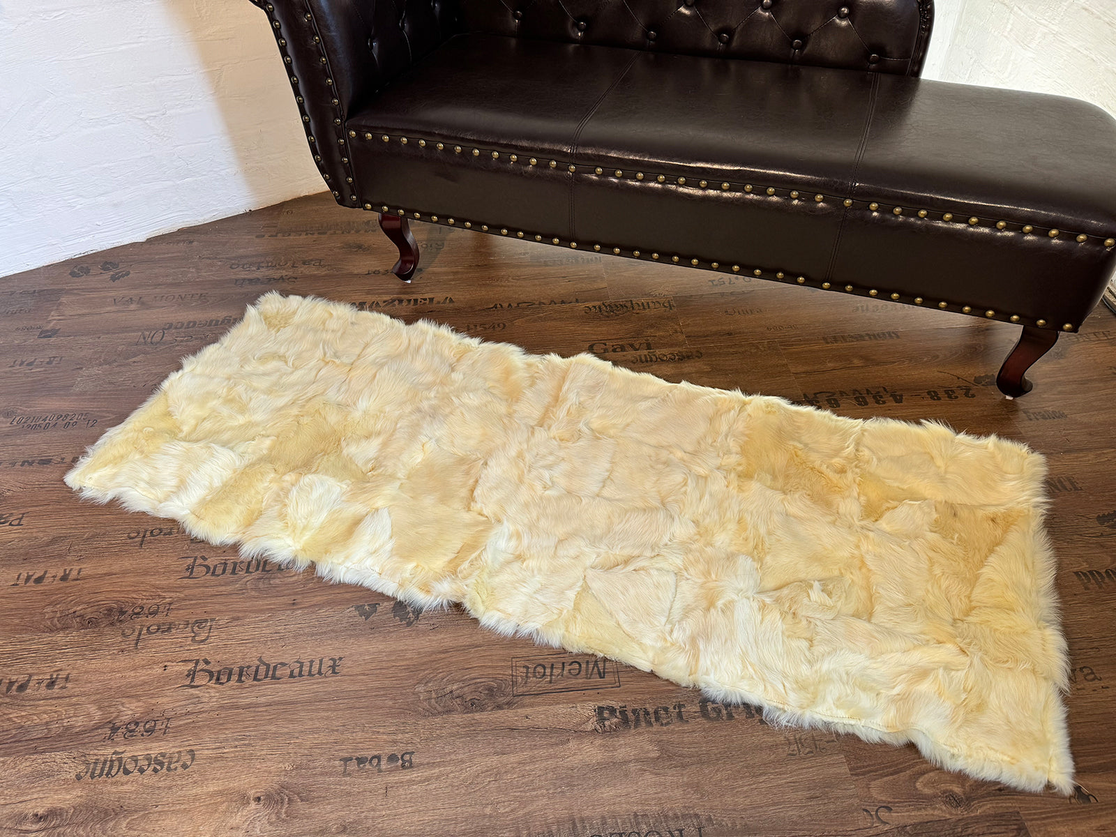 Echter Pelzläufer PL-245 Fellläufer Lammfellläufer medizinisch 160x60cm goldgelb