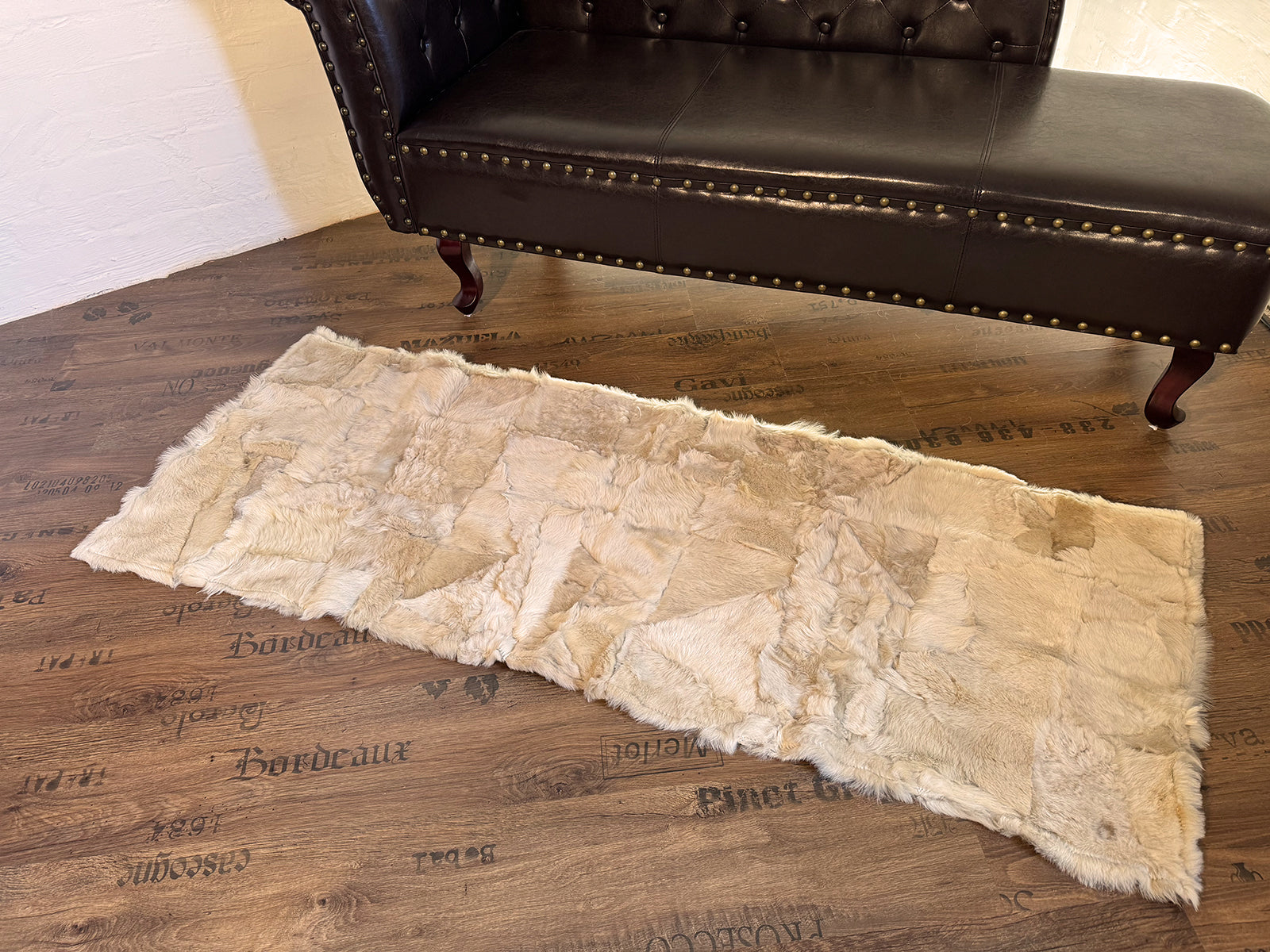 Echter Pelzläufer PL-257 Fellläufer Lammfellläufer 160x60cm creme