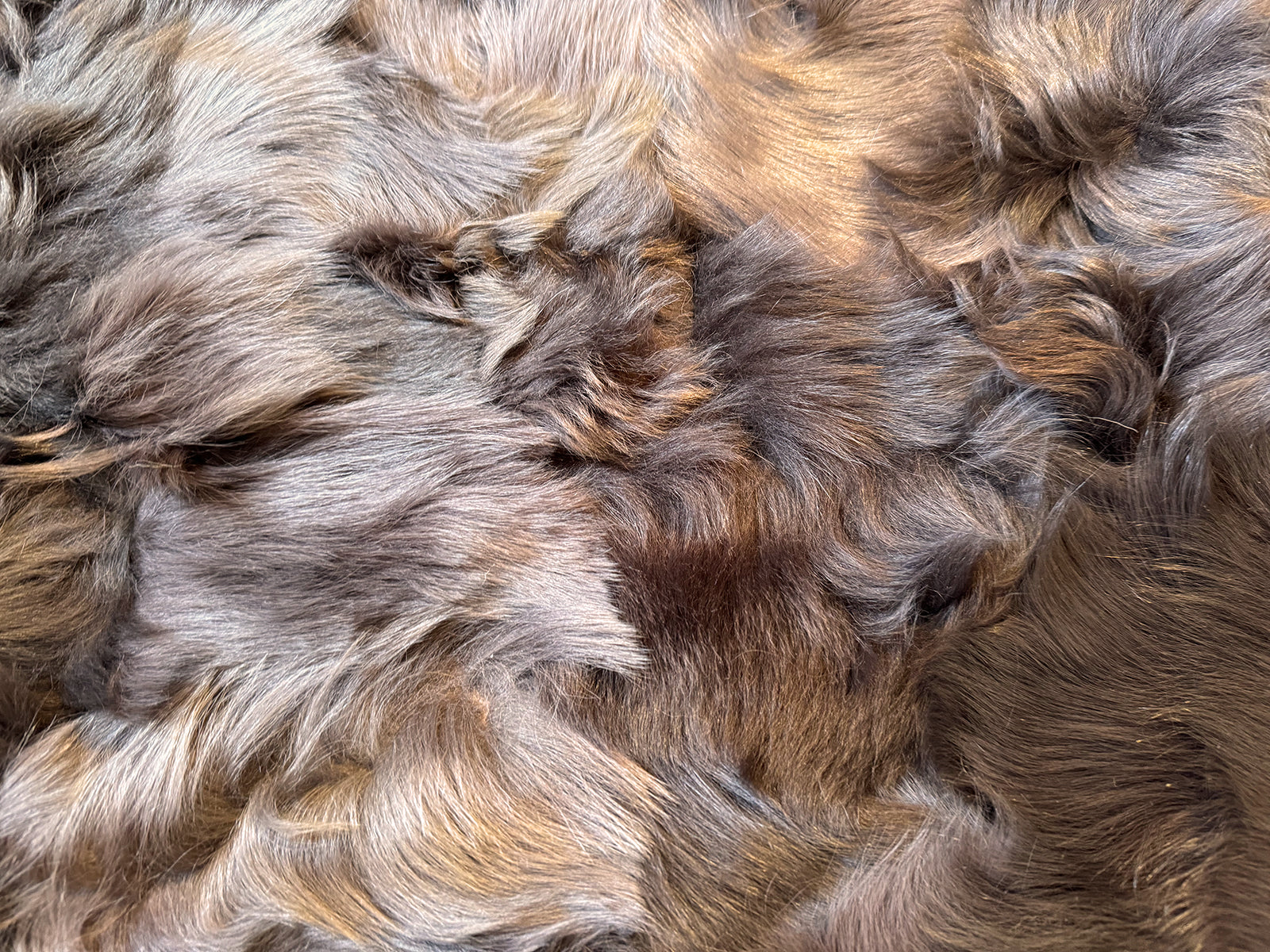 Echter Pelzläufer PL-260 Fellläufer Lammfellläufer 160x60cm graubraun taupe