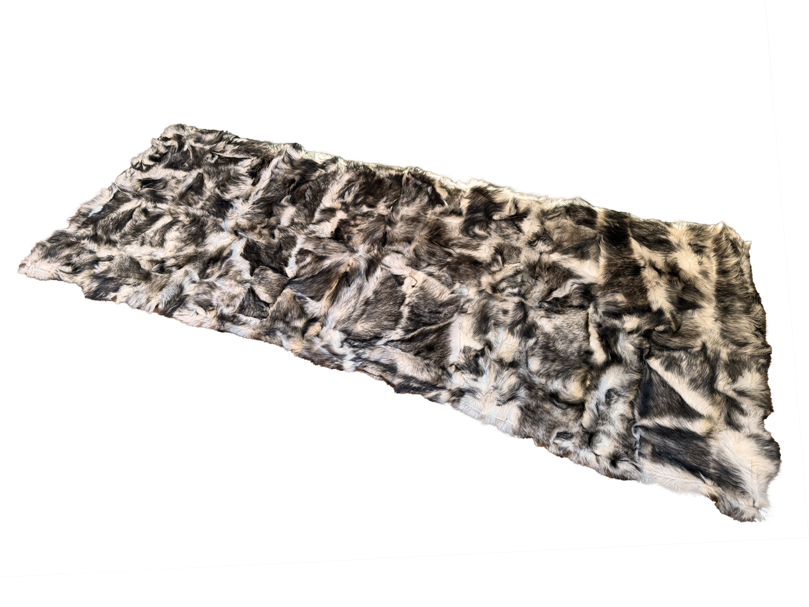 Echter Pelzläufer PL-261 Fellläufer Lammfellläufer 160x60cm taupe weiß schwarz