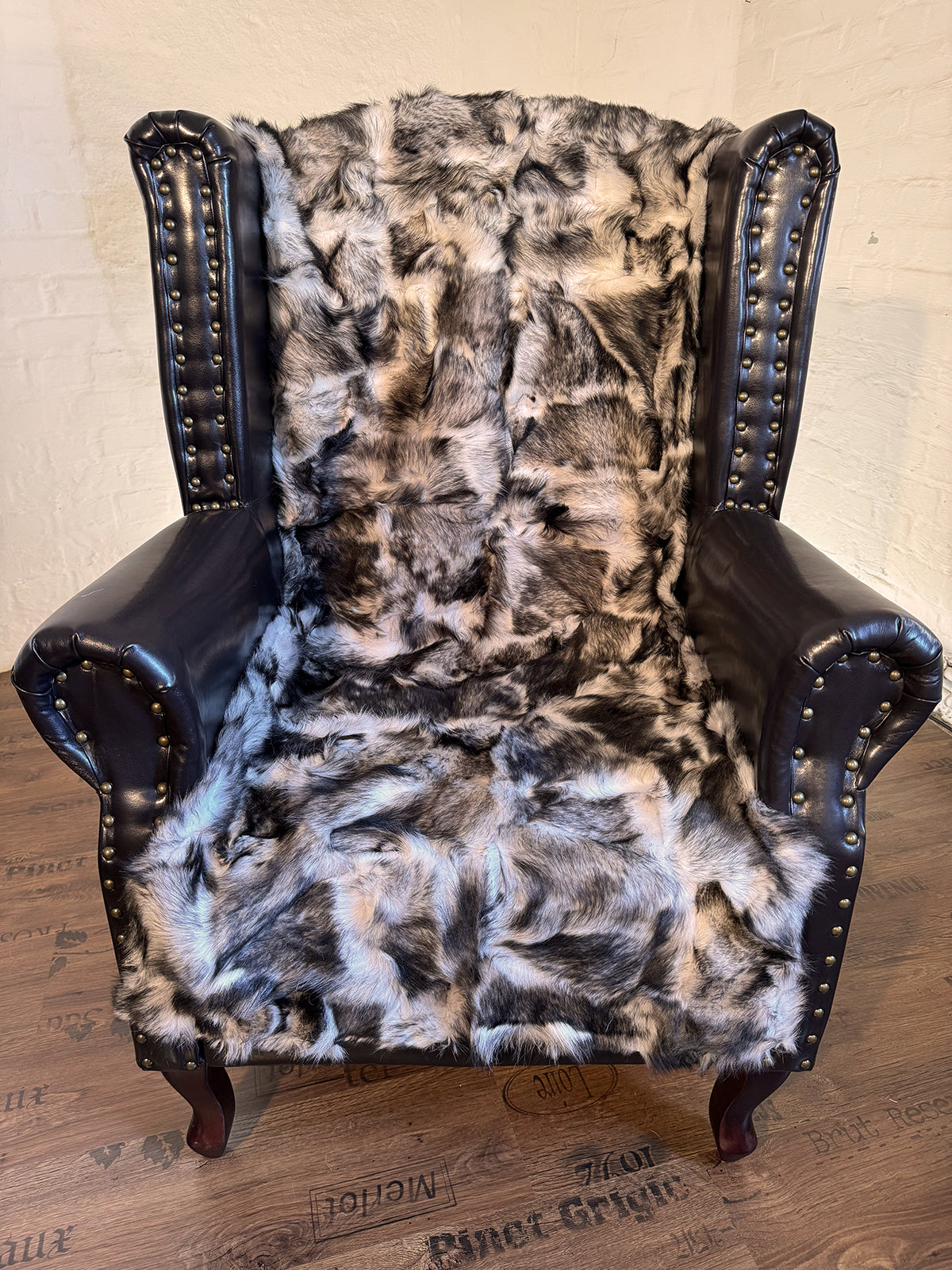 Echter Pelzläufer PL-261 Fellläufer Lammfellläufer 160x60cm taupe weiß schwarz