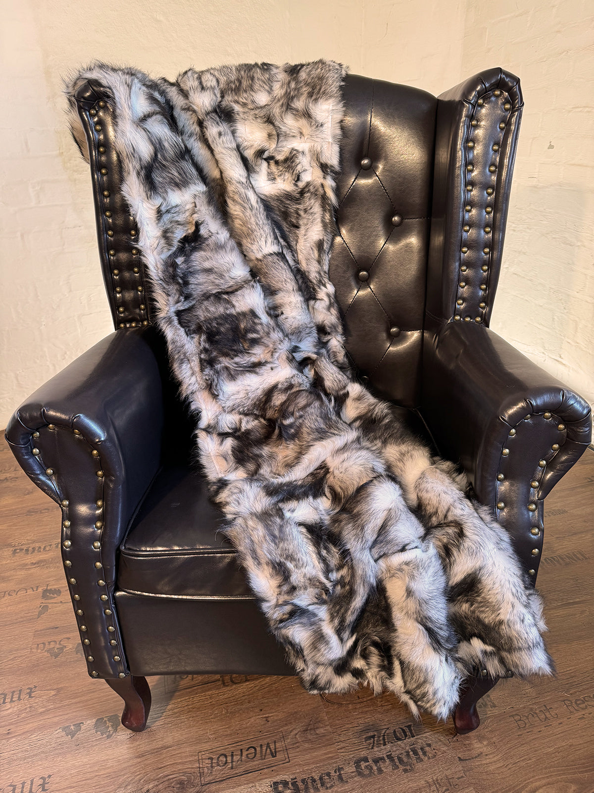 Echter Pelzläufer PL-261 Fellläufer Lammfellläufer 160x60cm taupe weiß schwarz