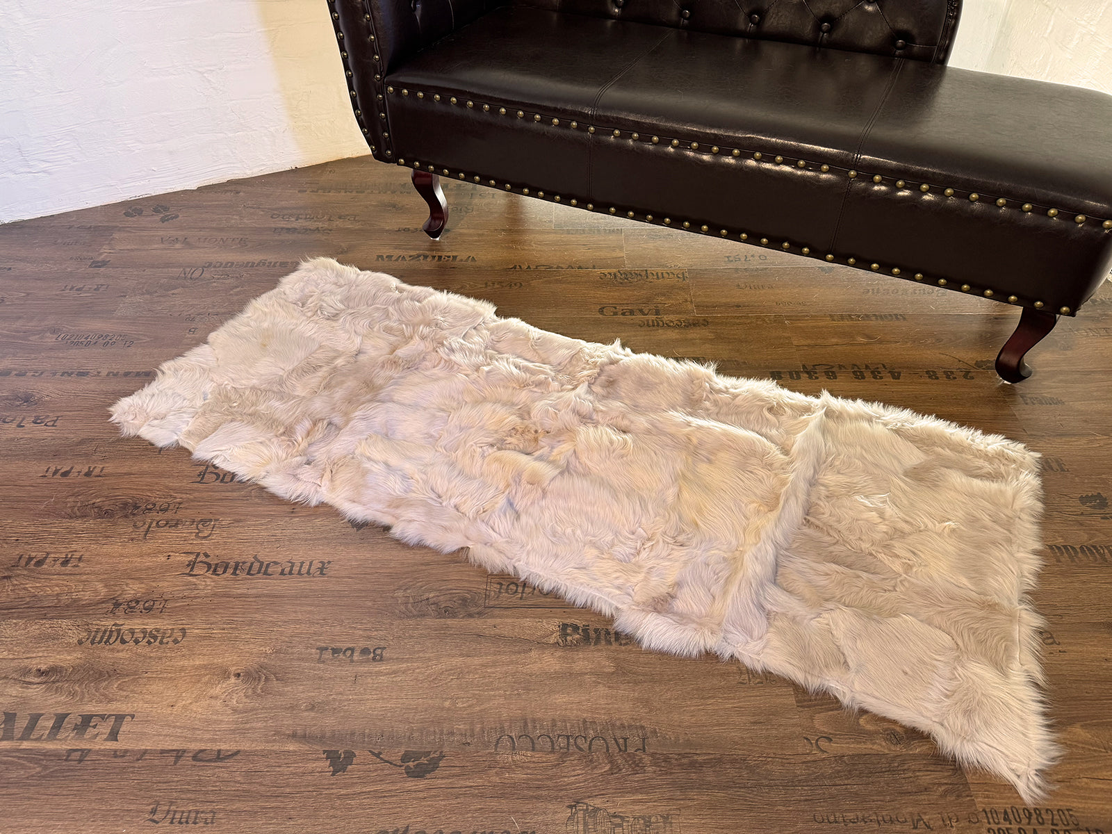 Echter Pelzläufer PL-272 Fellläufer Lammfellläufer 160x60cm mandelbraun