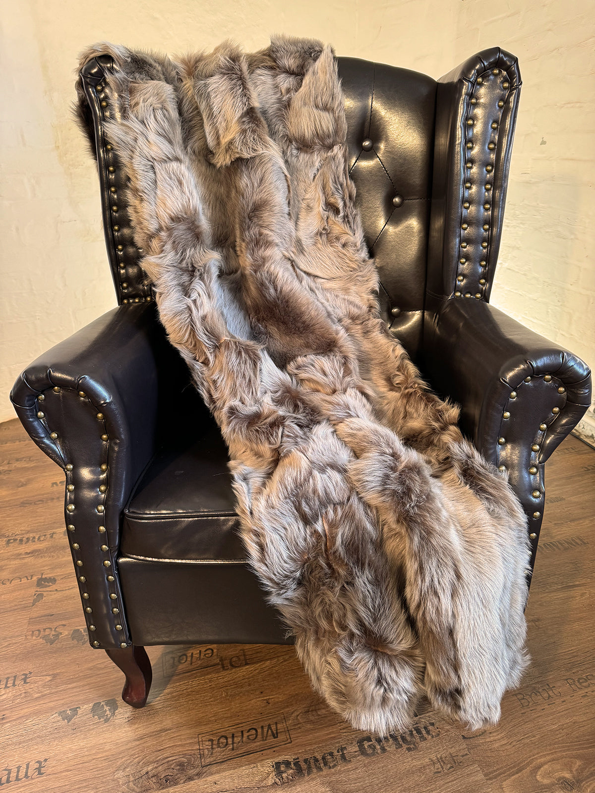 Echter Pelzläufer PL-274 Fellläufer Lammfellläufer 160x60cm graubraun