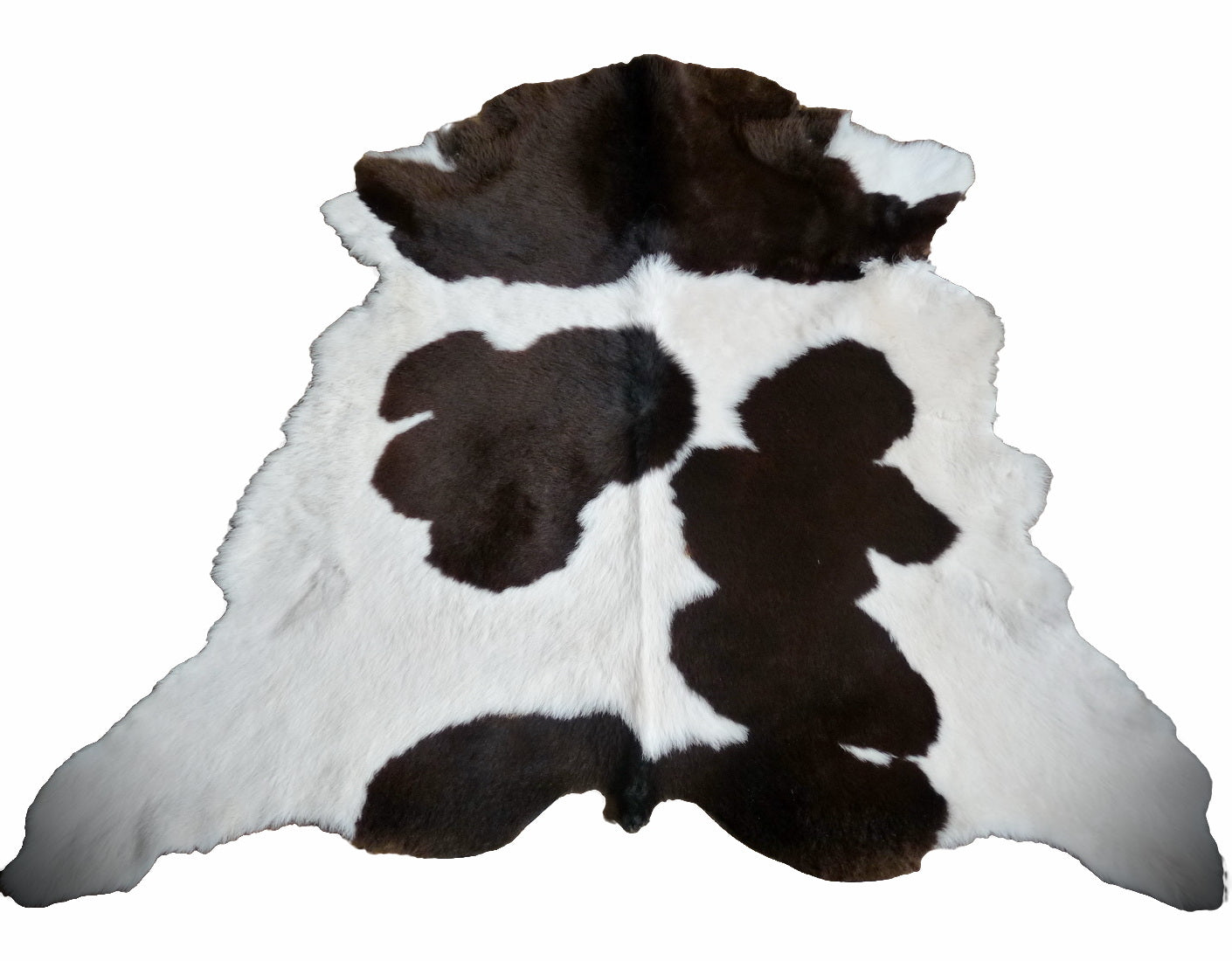Kuhfell weiss - braun 115x120cm #539