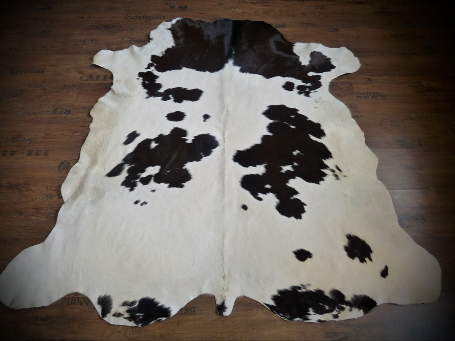 Kuhfell weiss - braun 150x150cm #634