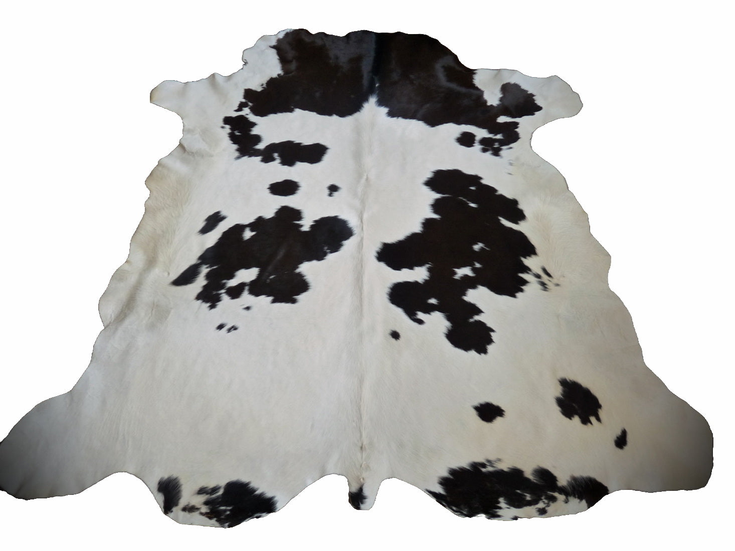 Kuhfell weiss - braun 150x150cm #634