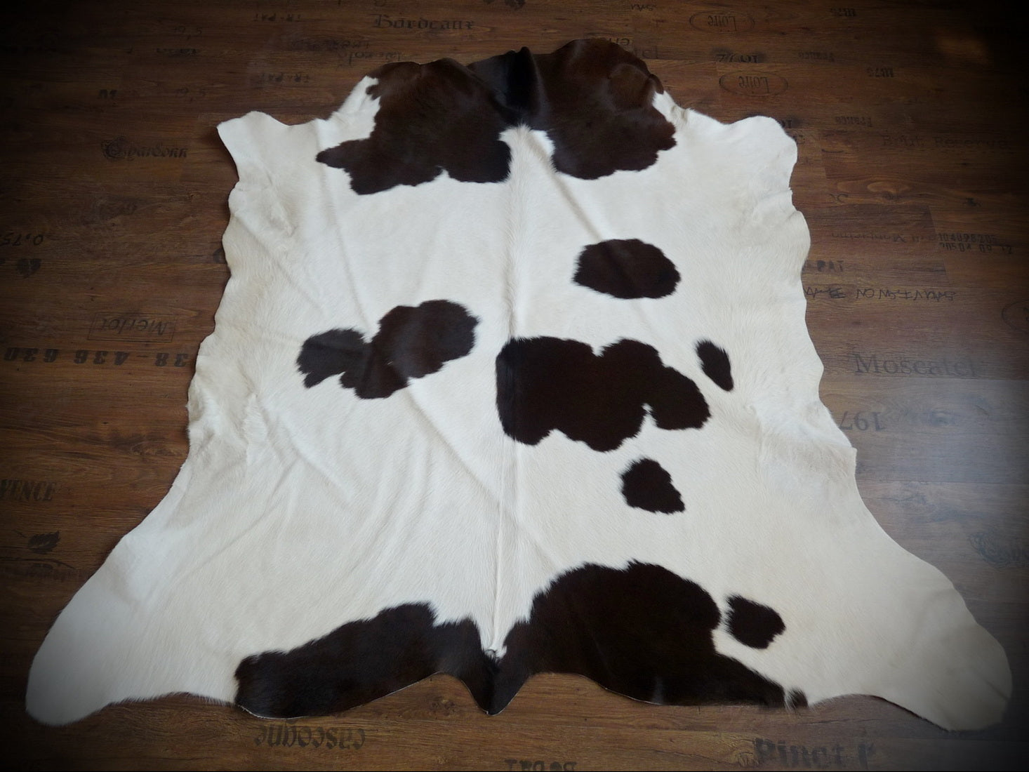 Kuhfell weiss - braun 125x145cm #643