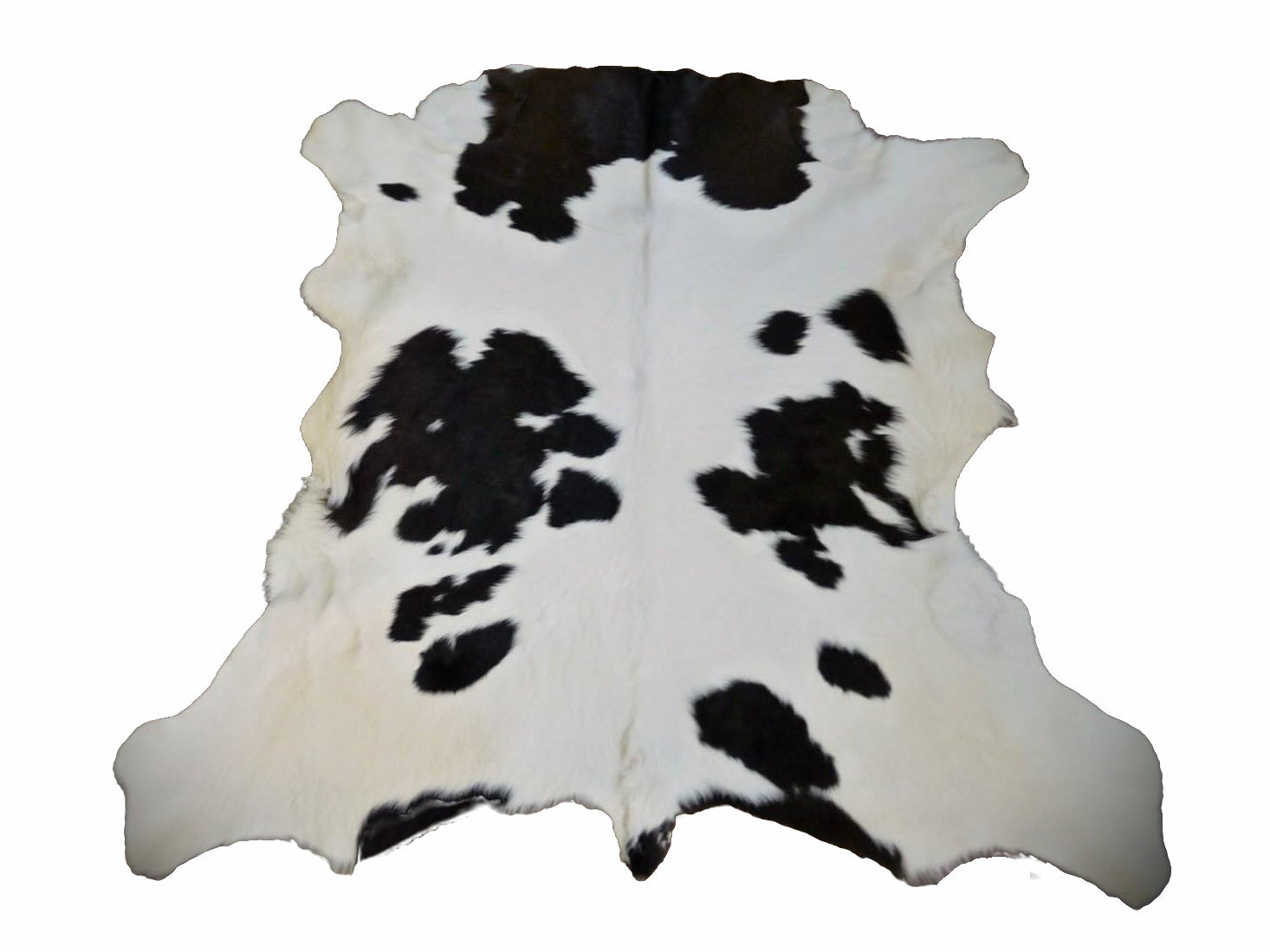 Kuhfell weiss - braun 120x120cm #657