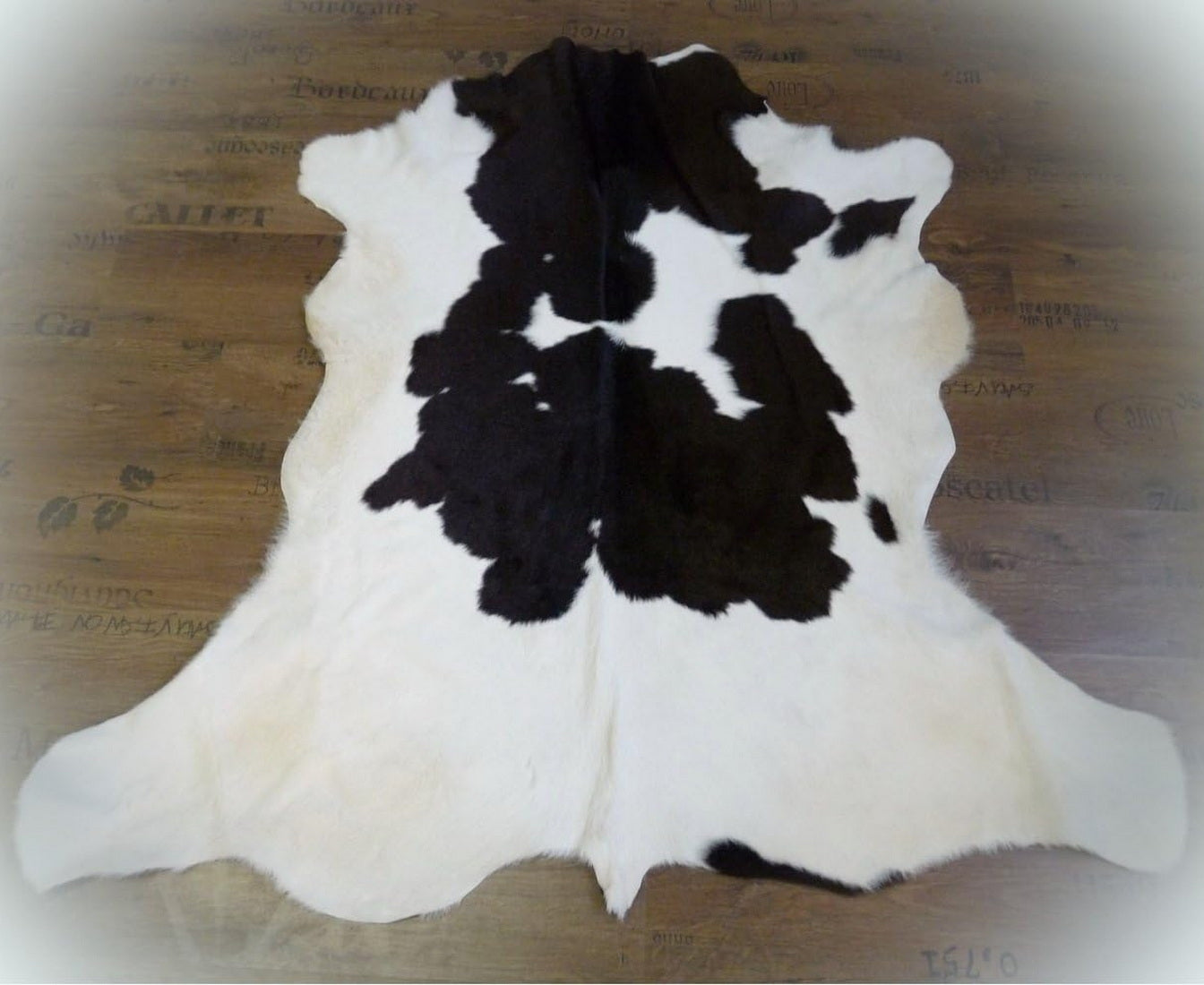 Kuhfell weiss - braun 125x130cm #660