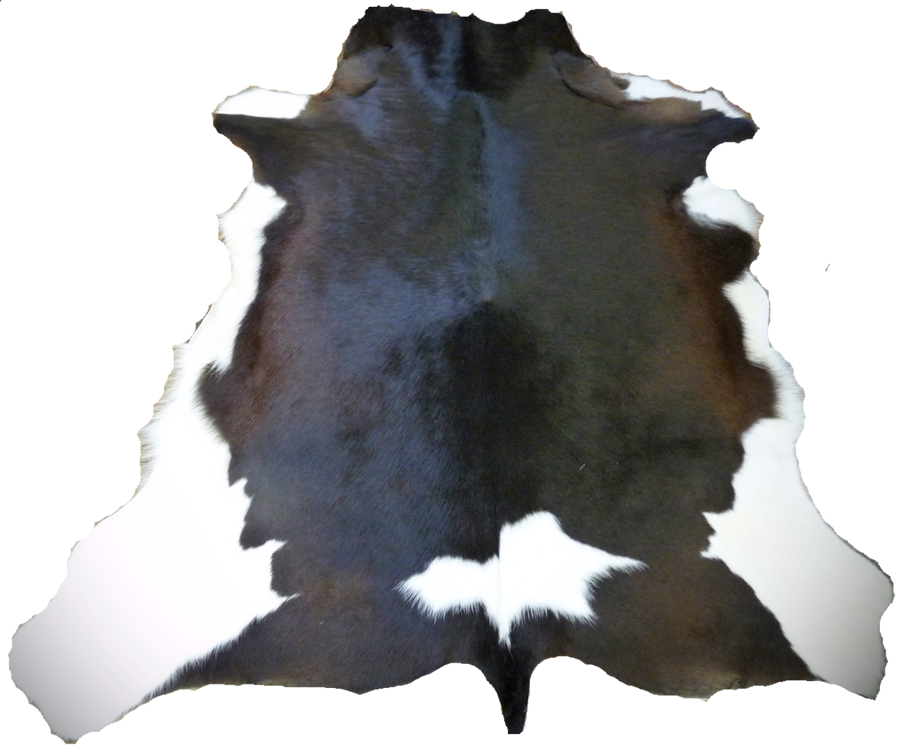 Kuhfell weiss - braun 145x130cm #732