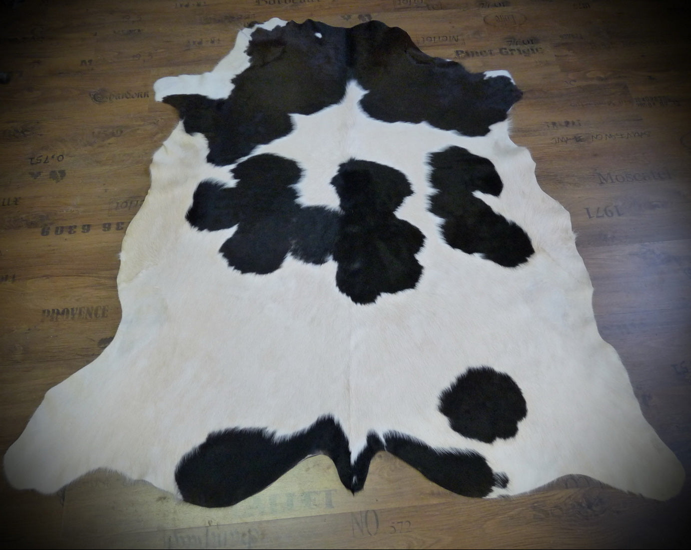 Kuhfell weiss - braun 158x148cm #746