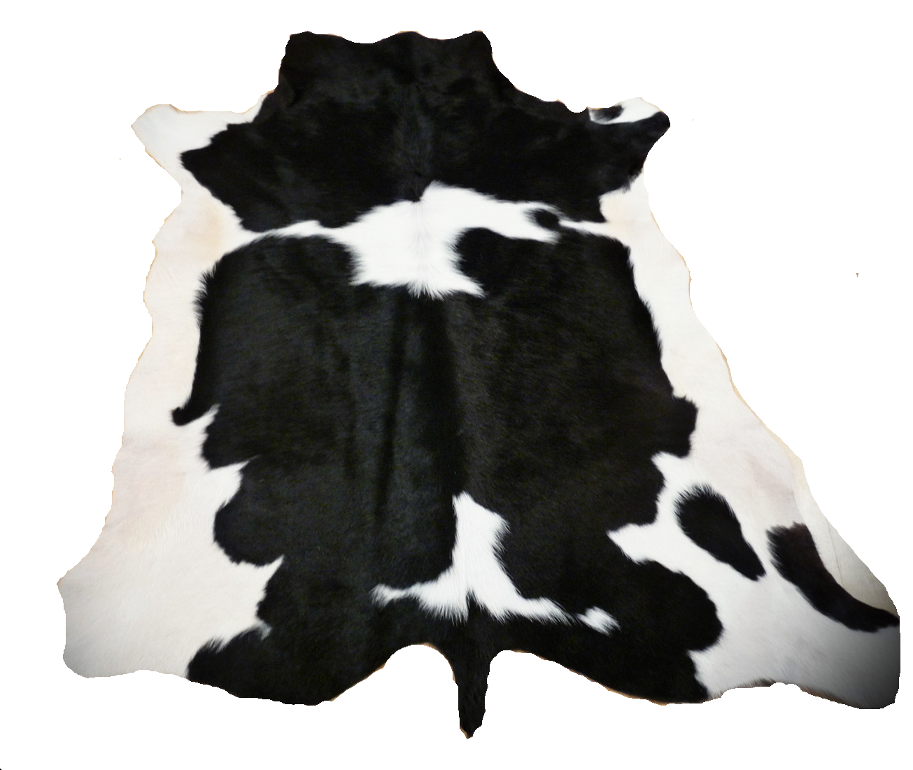 Kuhfell weiss - braun 120x105cm #751