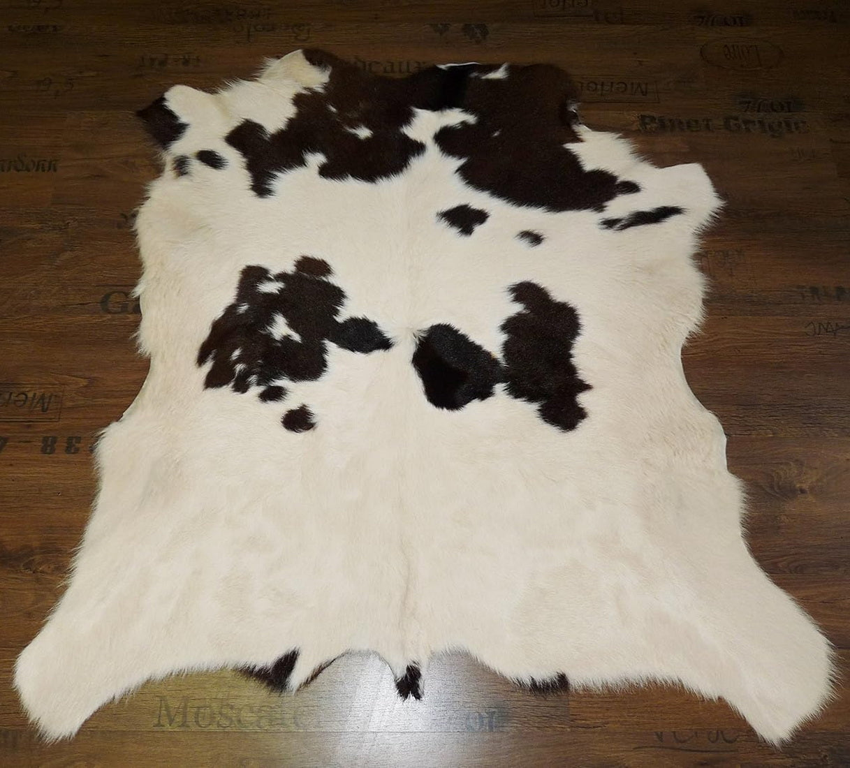 Kuhfell weiss - braun 105x105cm #770