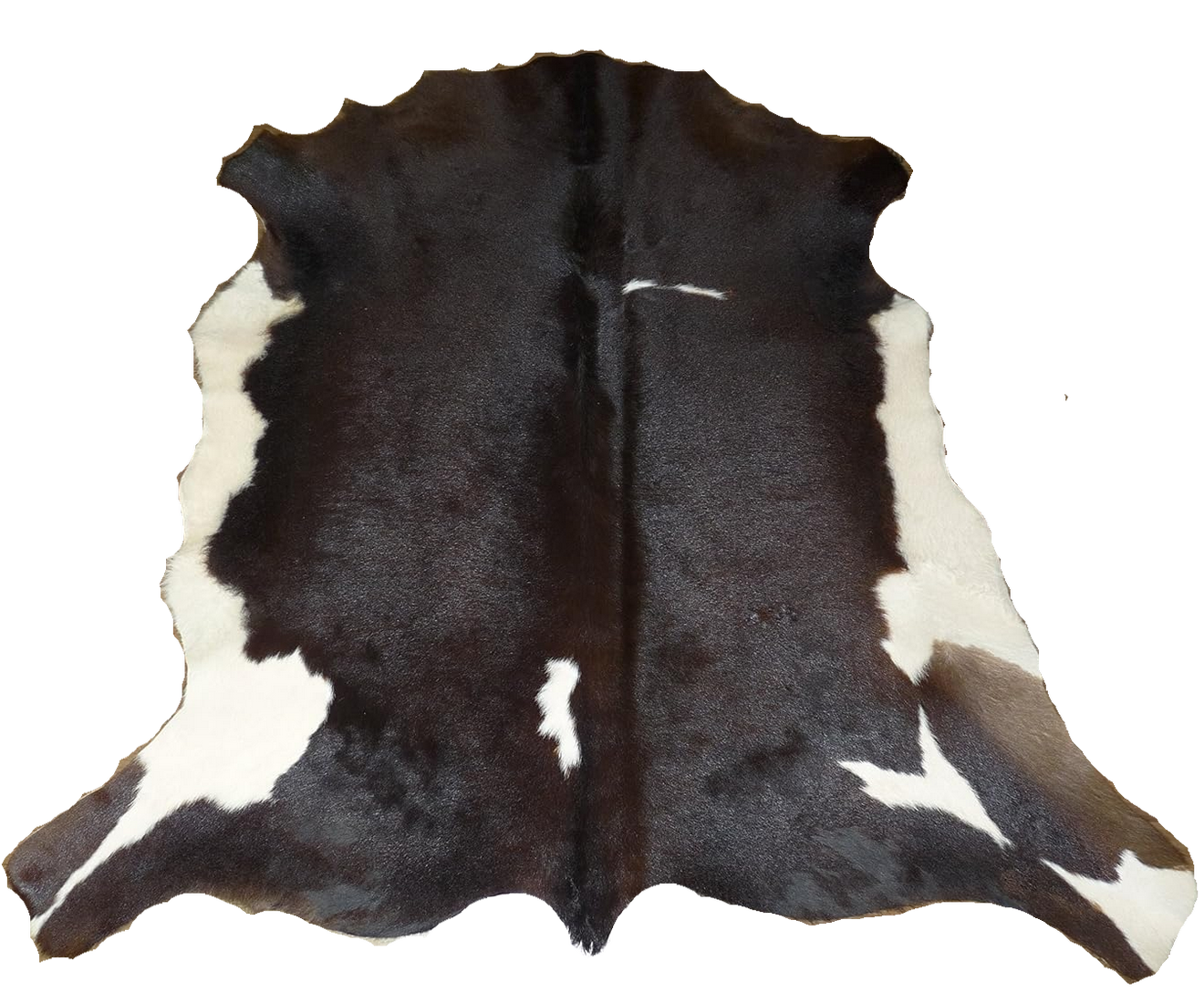 Kuhfell weiss - braun 120x125cm #787