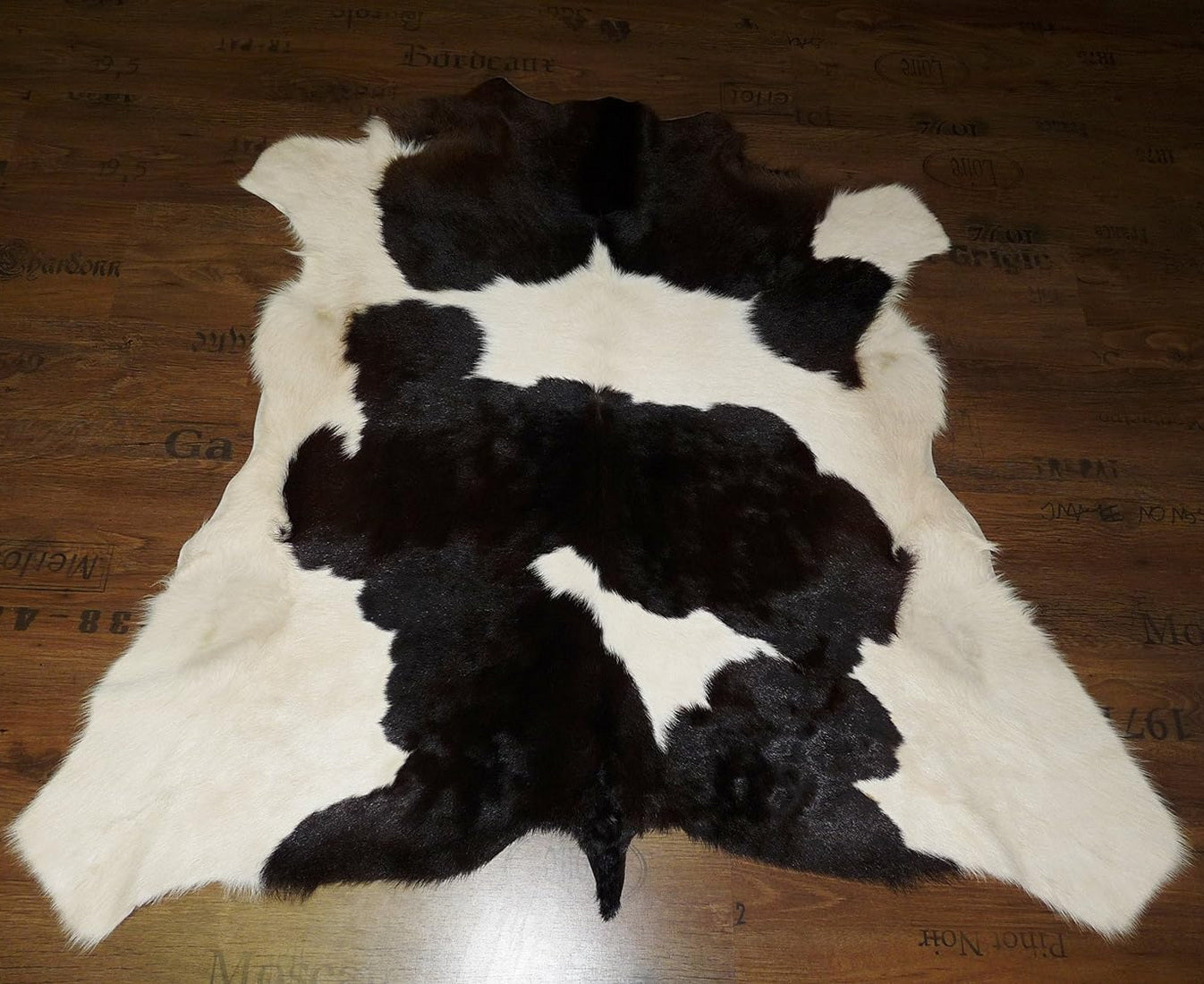Kuhfell weiss - schwarz 120x125cm #788