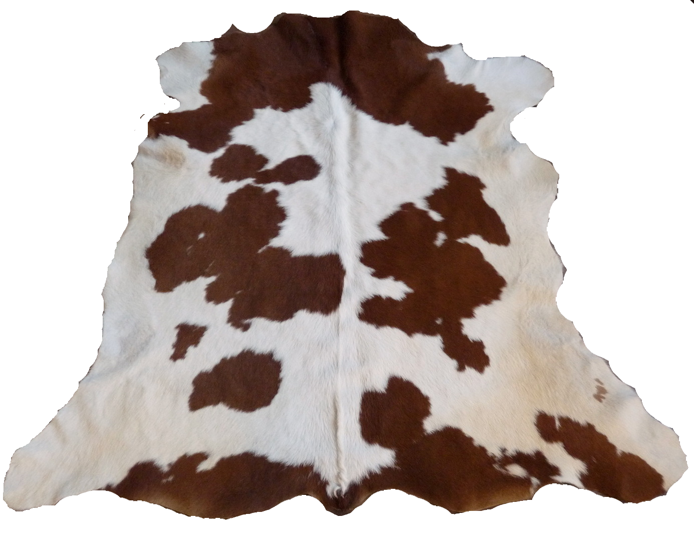 Kuhfell weiss - braun 130x130cm #800