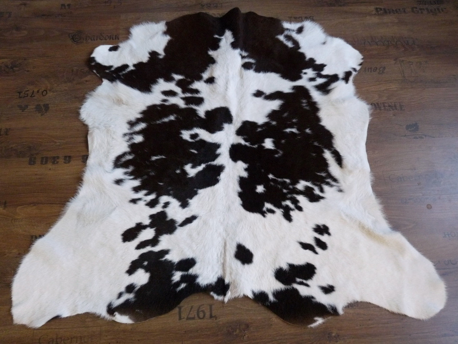 Kuhfell weiss - braun 110x115cm #807