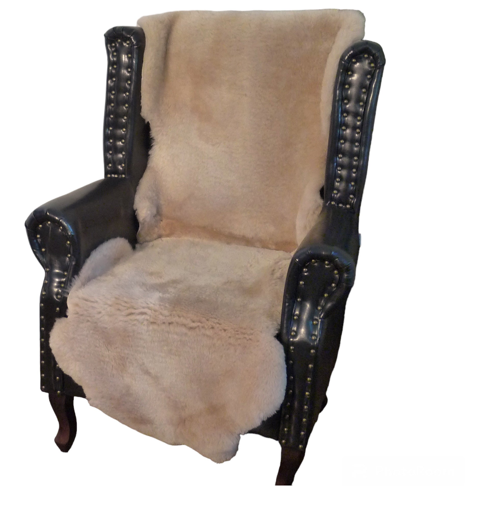 MEIWITT® Schaffell Sesselschoner ohne Armlehnen hellbraun / sand
