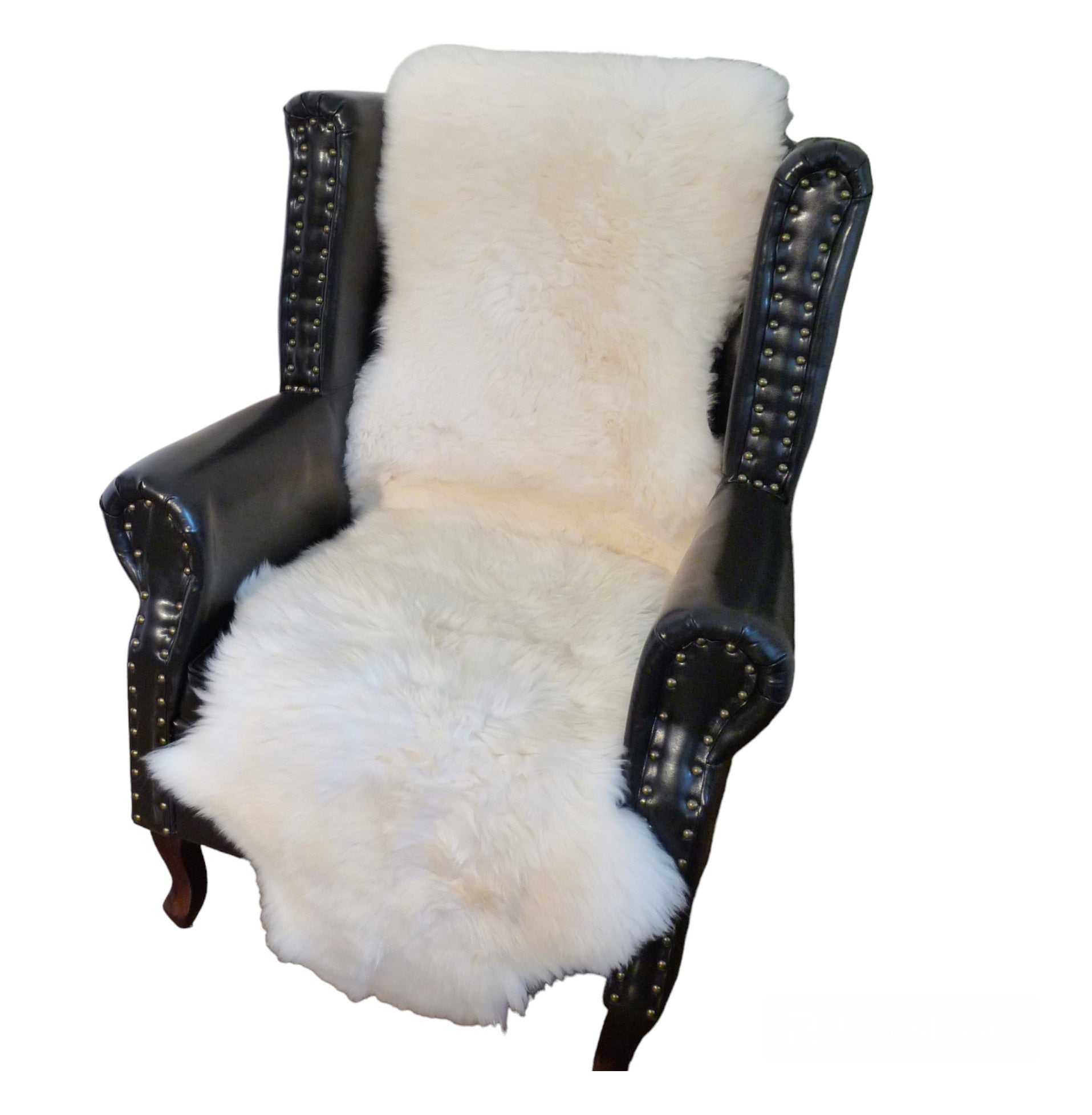MEIWITT® Schaffell Sesselschoner ohne Armlehnen weiss