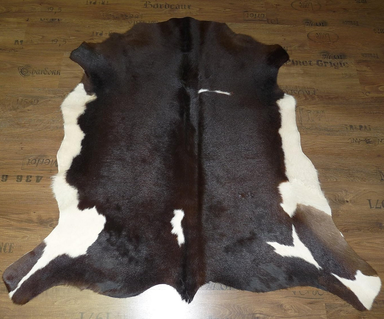 Kuhfell weiss - braun 120x125cm #787