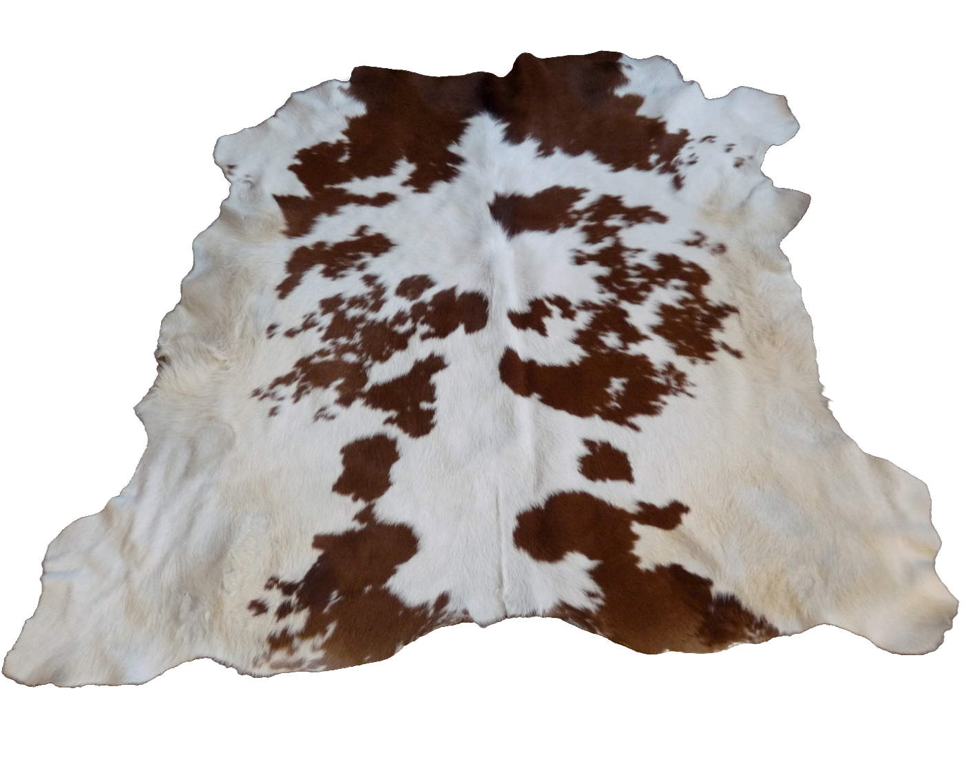Kuhfell weiss - braun 140x140cm #803