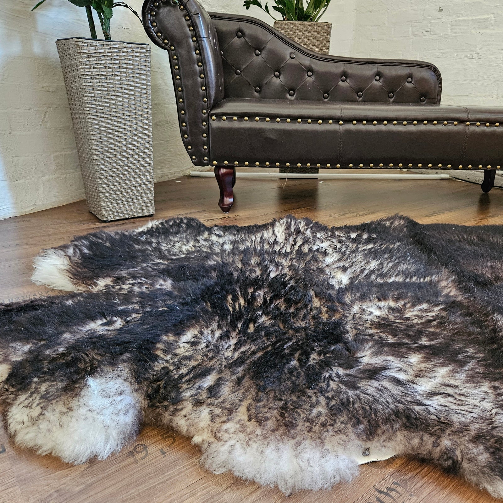 MEIWITT® Schaffellteppich weiss - taupe