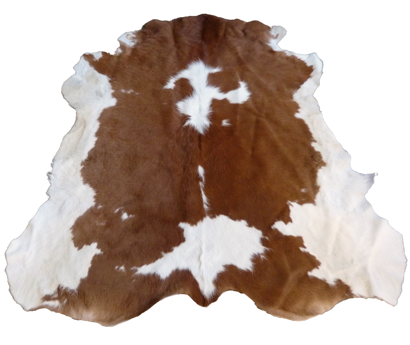 Kuhfell weiss - braun 140x140cm #796