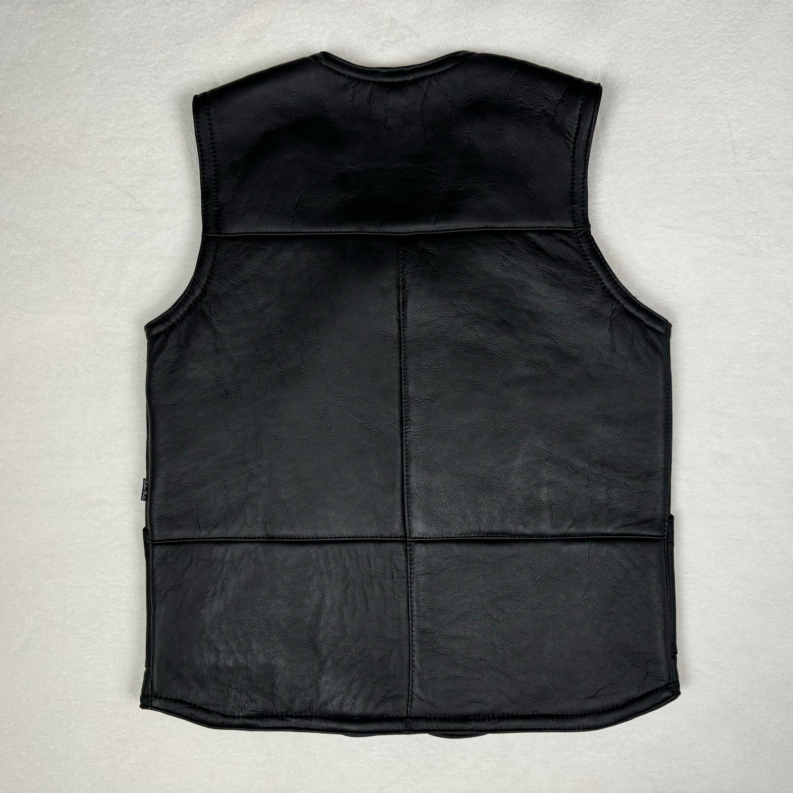 Herren Lammfell Lederweste schwarz Modell I