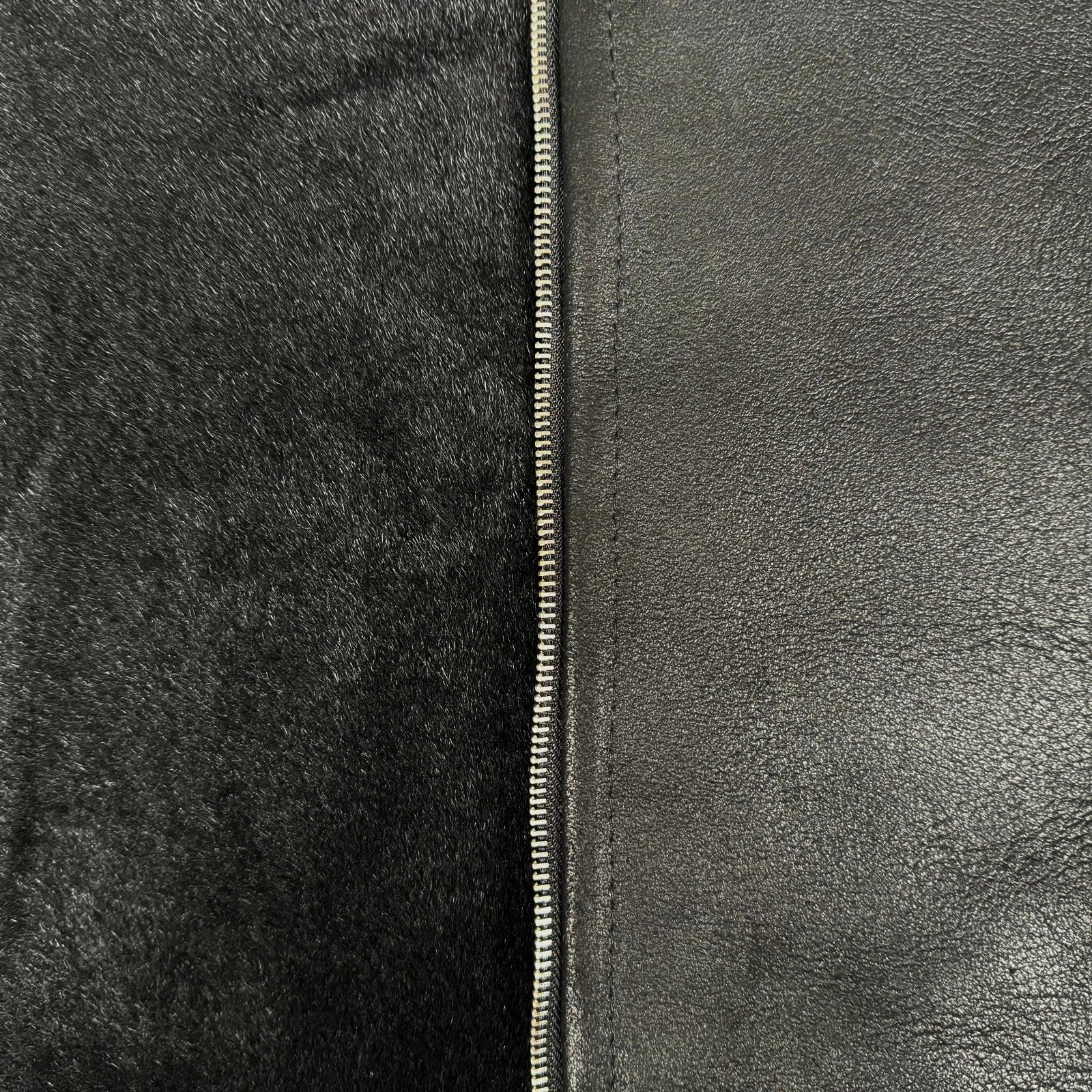 Herren Lammfell Lederweste schwarz Modell III