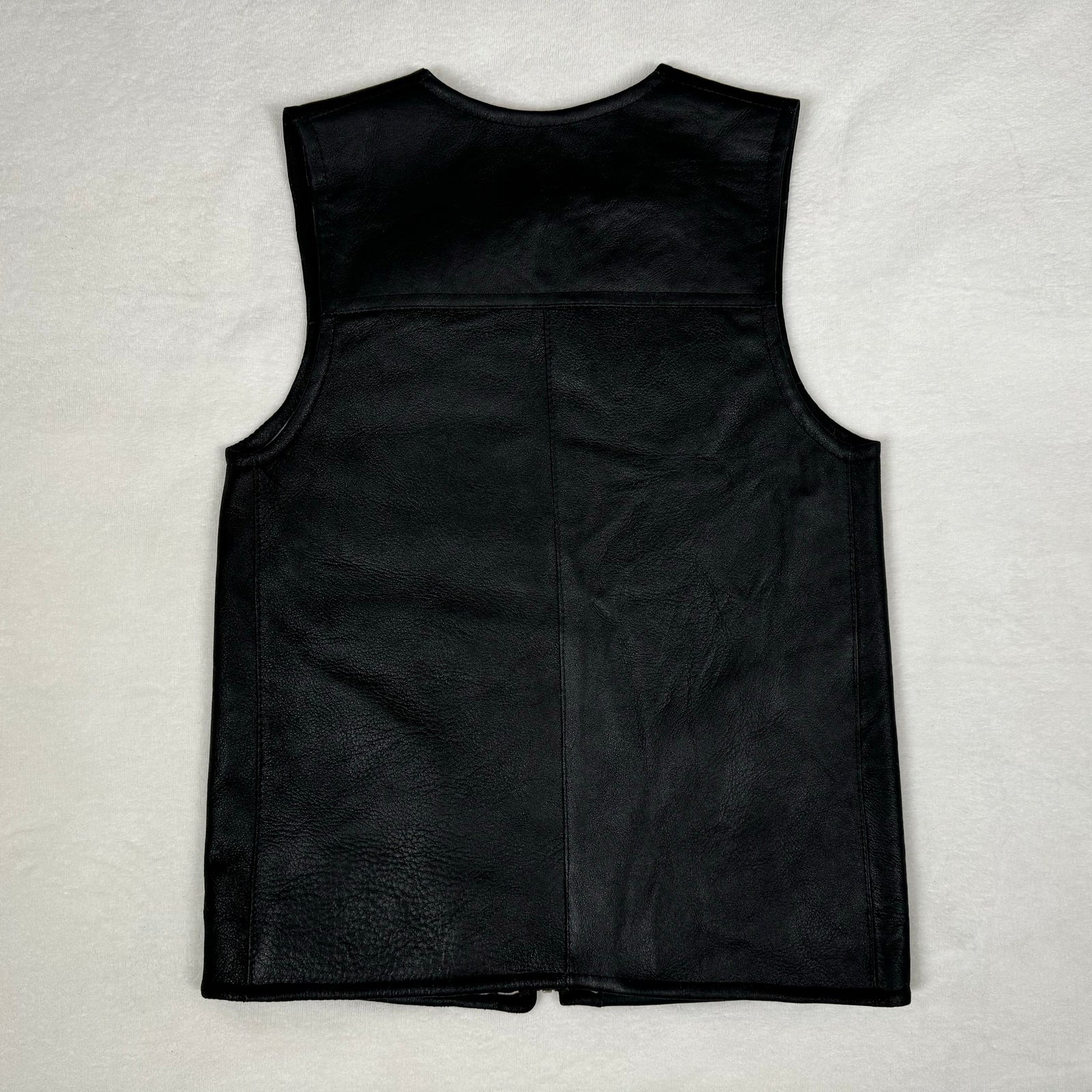 Herren Lammfell Lederweste schwarz Modell III
