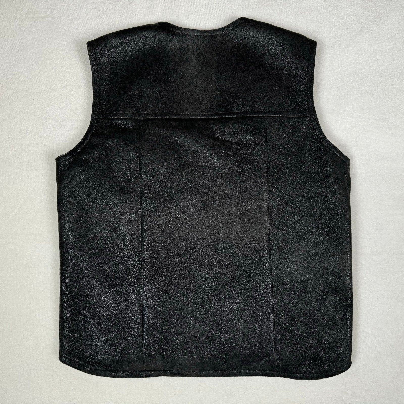 Herren Lammfell Lederweste schwarz Modell IV