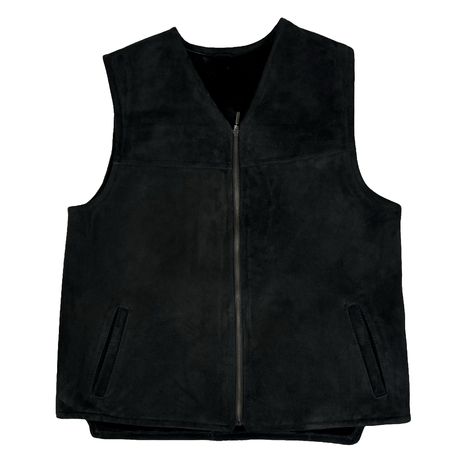 Herren Lammfell Lederweste schwarz Modell II