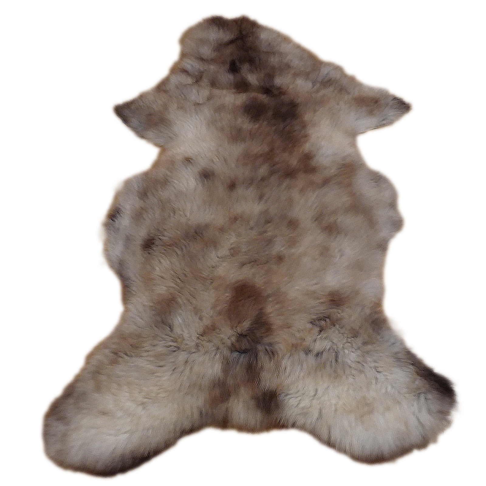 Exklusives Unikat Lammfell weiß - grau - hellbraun 110x80cm #14287