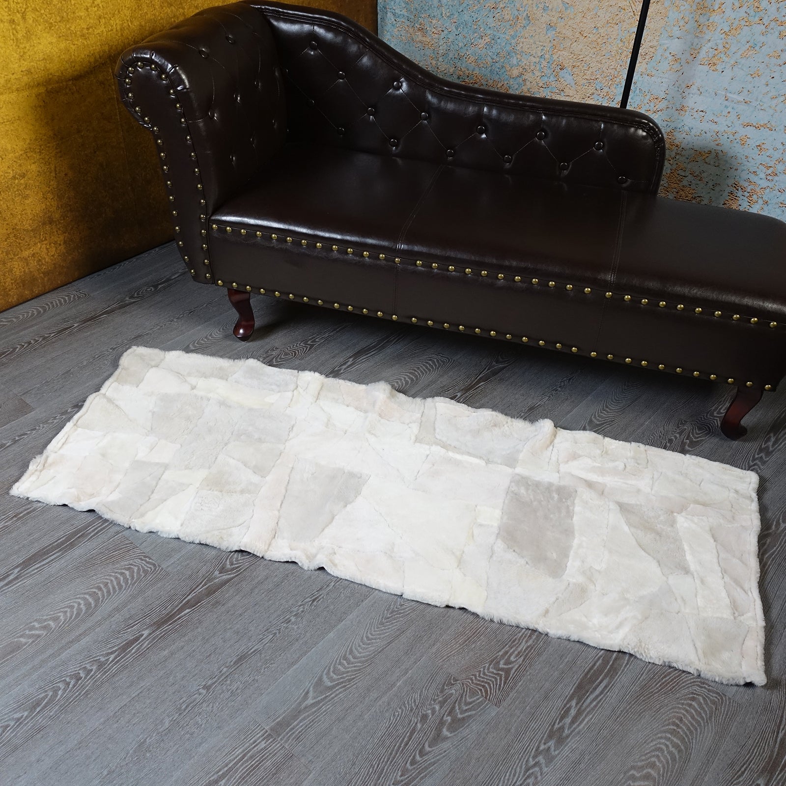 Echter Pelzläufer PL-278 Fellläufer Lammfellläufer 160x60cm creme - weiß - kurzhaar