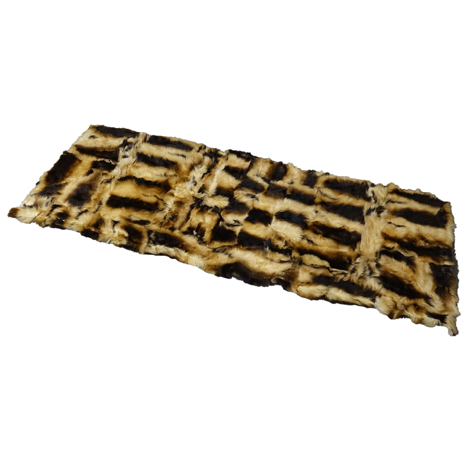 Echter Pelzläufer PL-279 Fellläufer Lammfellläufer 160x60cm blond - schwarz