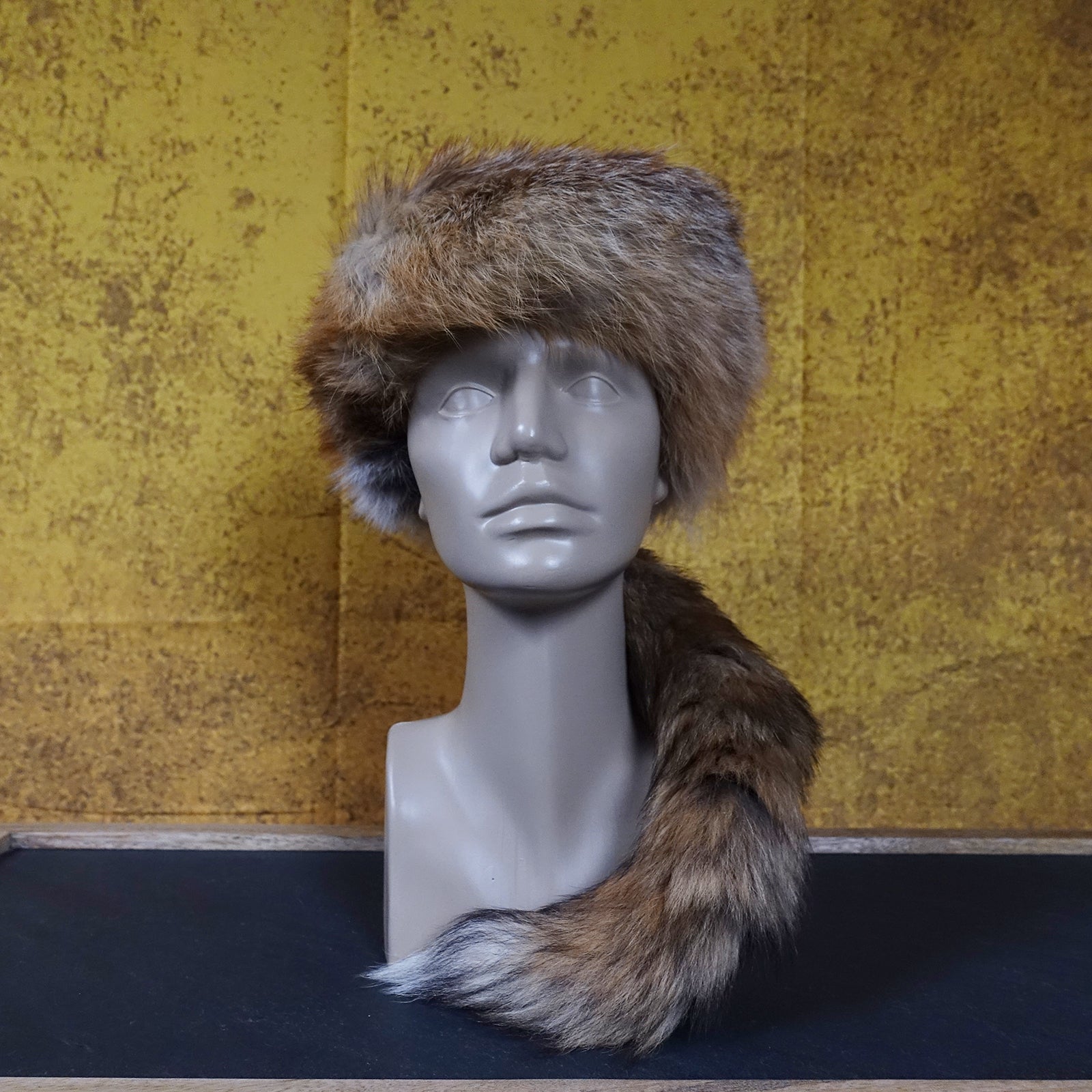 Echte Pelzmütze / Trappermütze aus Rotfuchs