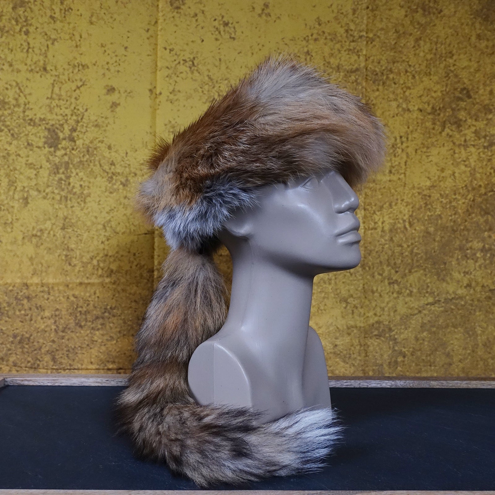 Echte Pelzmütze / Trappermütze aus Rotfuchs