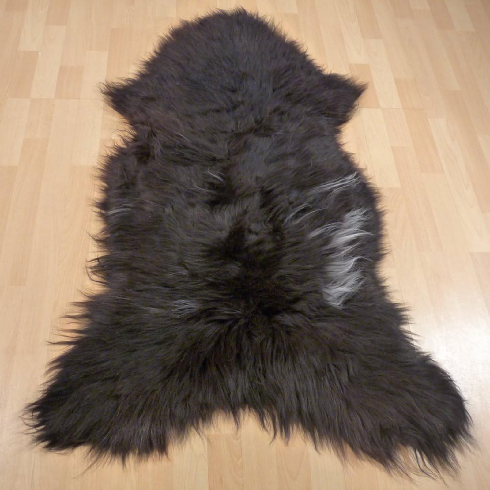 Exklusives Unikat Islandschaffell braun - weiß 120x85cm #10446