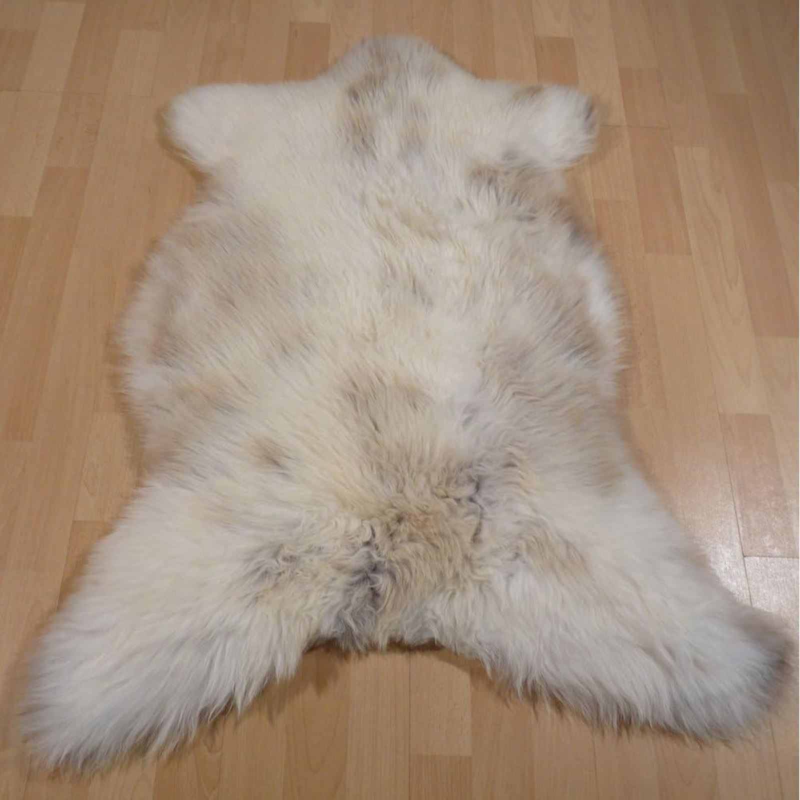 Exklusives Unikat Lammfell weiß - grau 100x80cm #10914