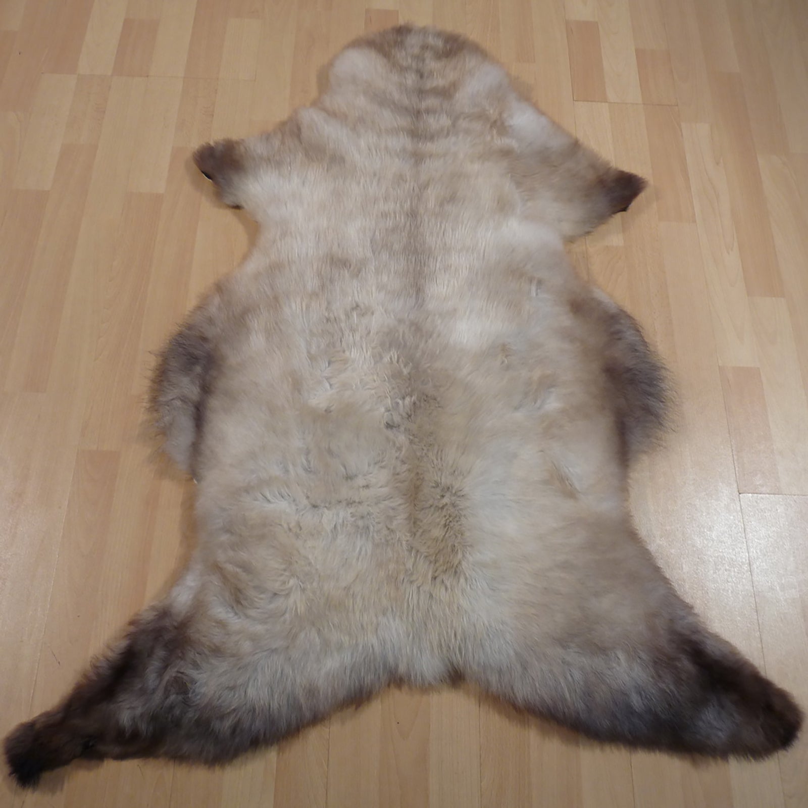 Exklusives Unikat Lammfell beige - braun 110x100cm #11218