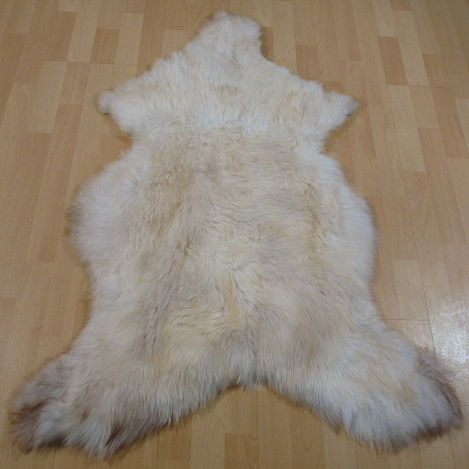Exklusives Unikat Lammfell weiß - beige 110x90cm #11395
