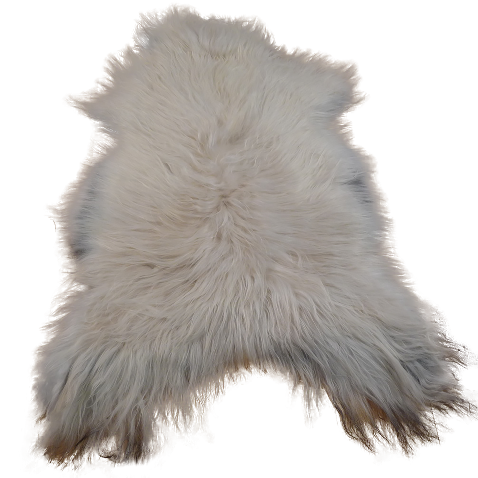 Exklusives Unikat Islandschaffell weiß - grau 120x85cm #11532