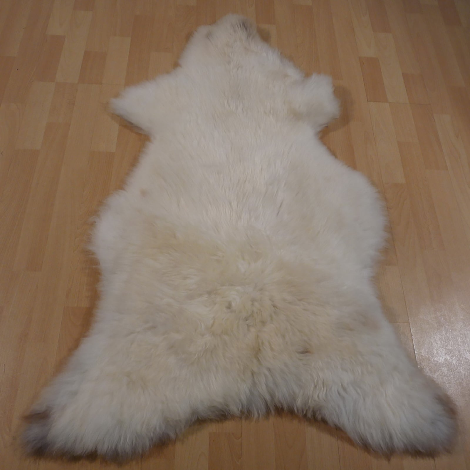 Exklusives Unikat Schaffell weiß - grau - braun 120x90cm #11677