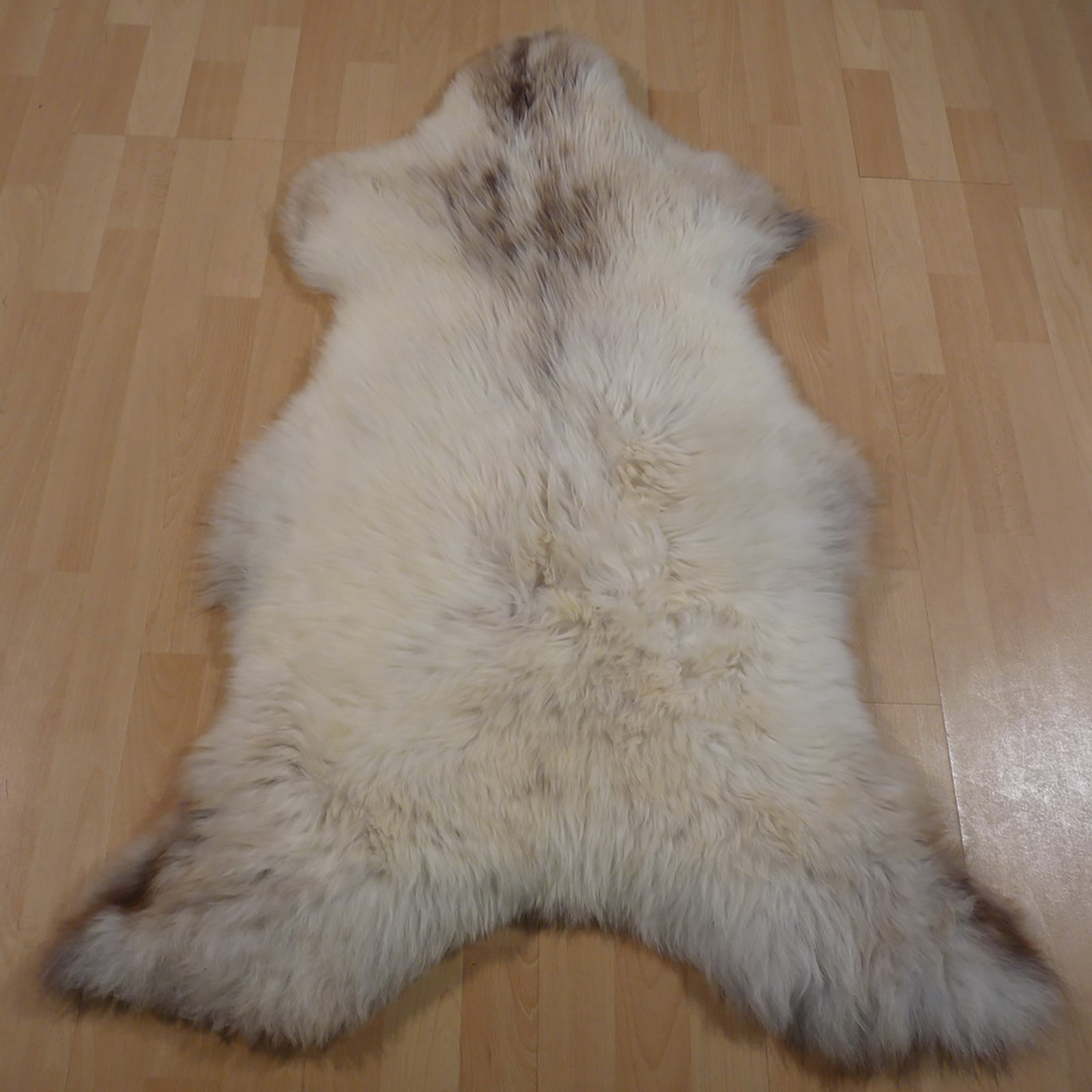 Exklusives Unikat Lammfell weiß - grau - braun 115x85cm #11719