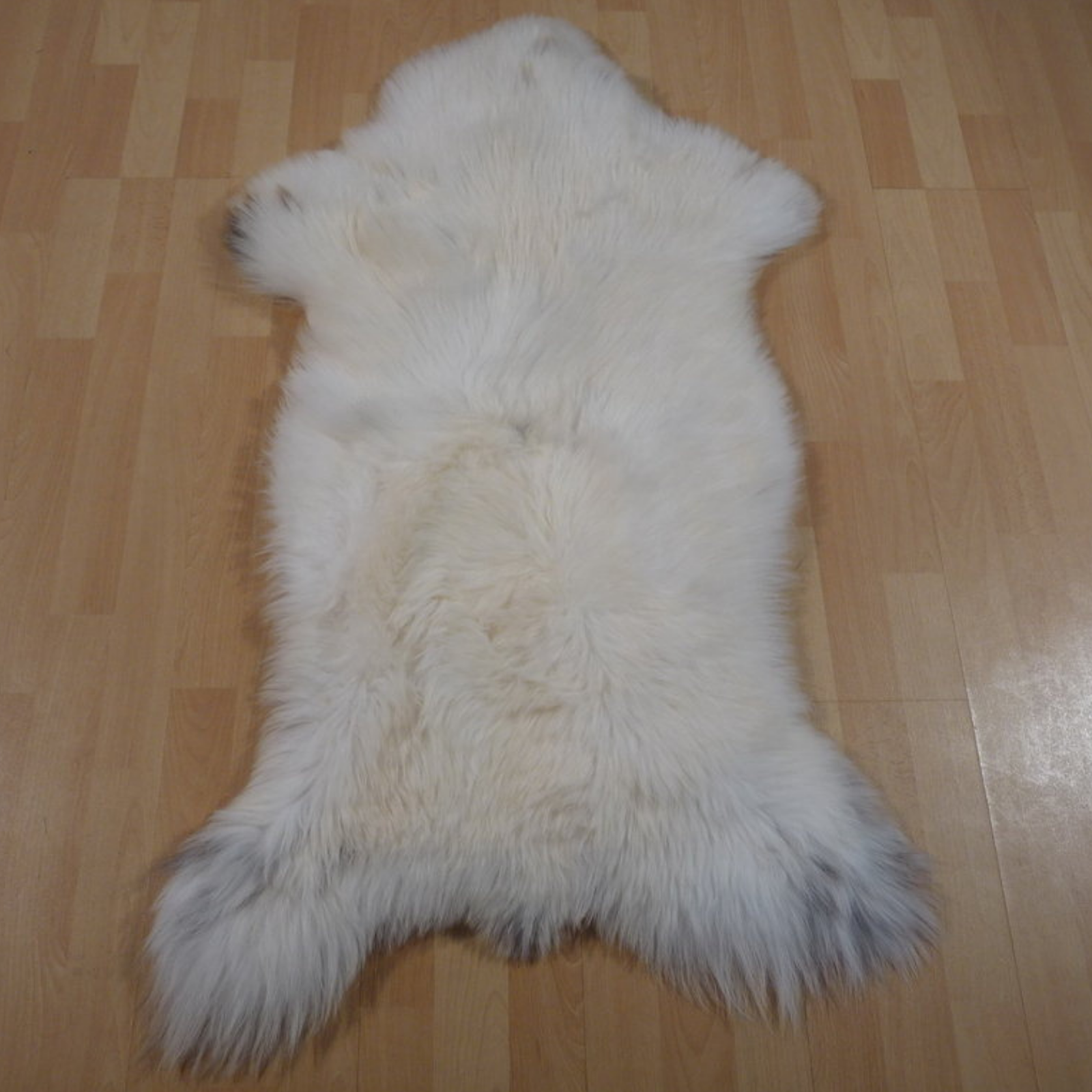Exklusives Unikat Lammfell weiß - grau 115x70cm #11769