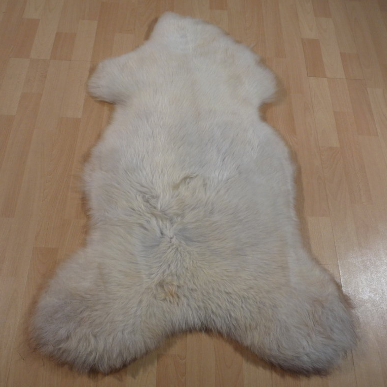 Exklusives Unikat Lammfell weiß - grau 110x75cm #11788