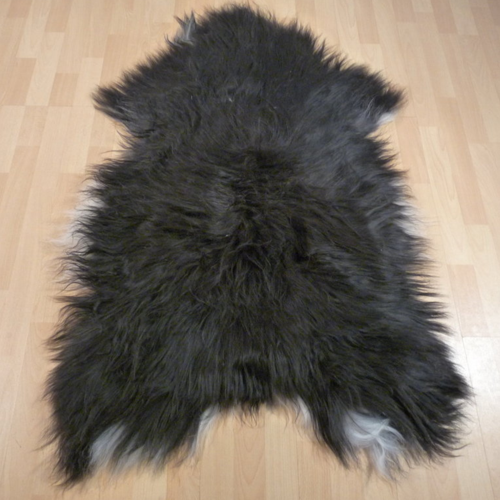 Exklusives Unikat Islandschaffell braun - weiß 130x85cm #11840