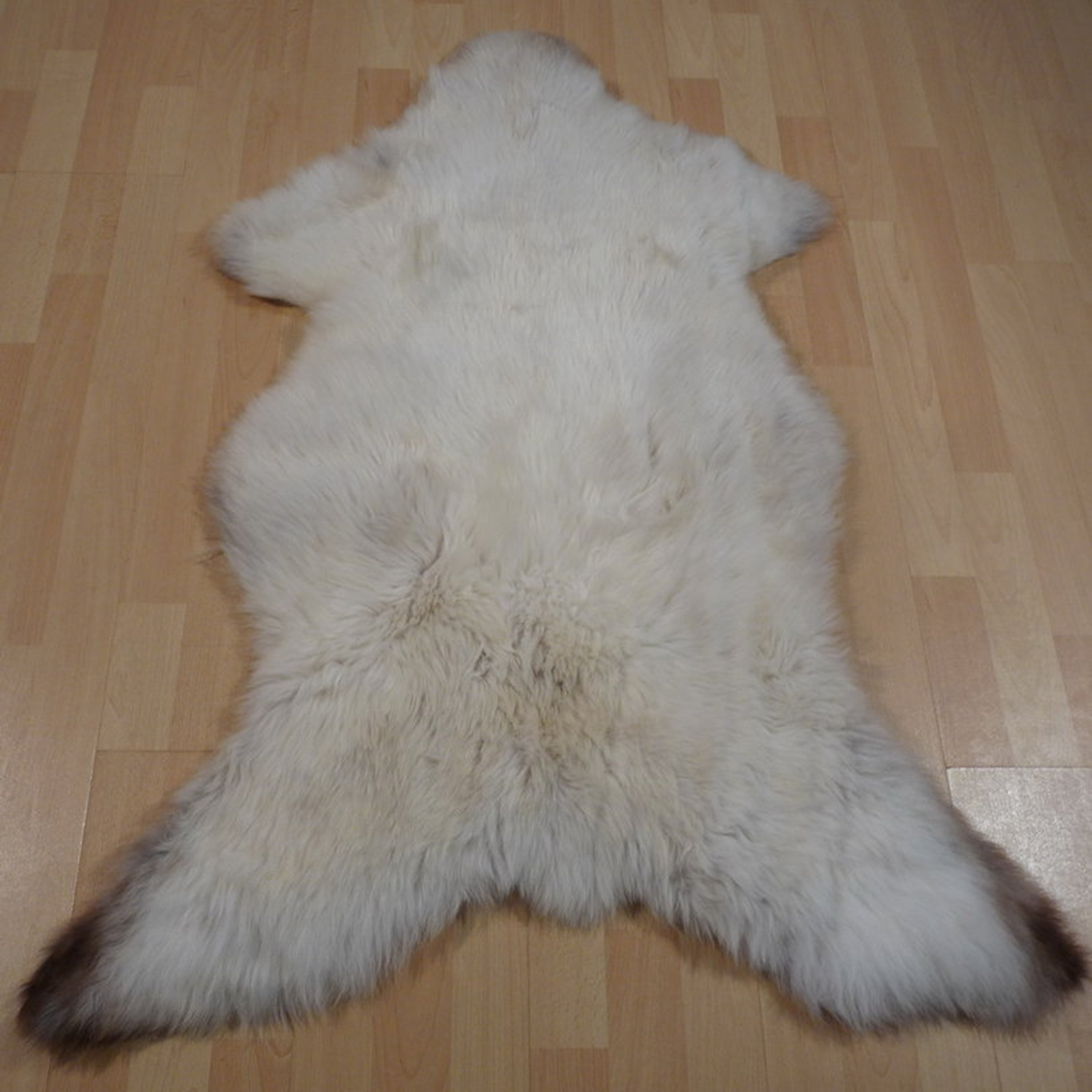 Exklusives Unikat Lammfell weiß - grau - braun 110x90cm #11982