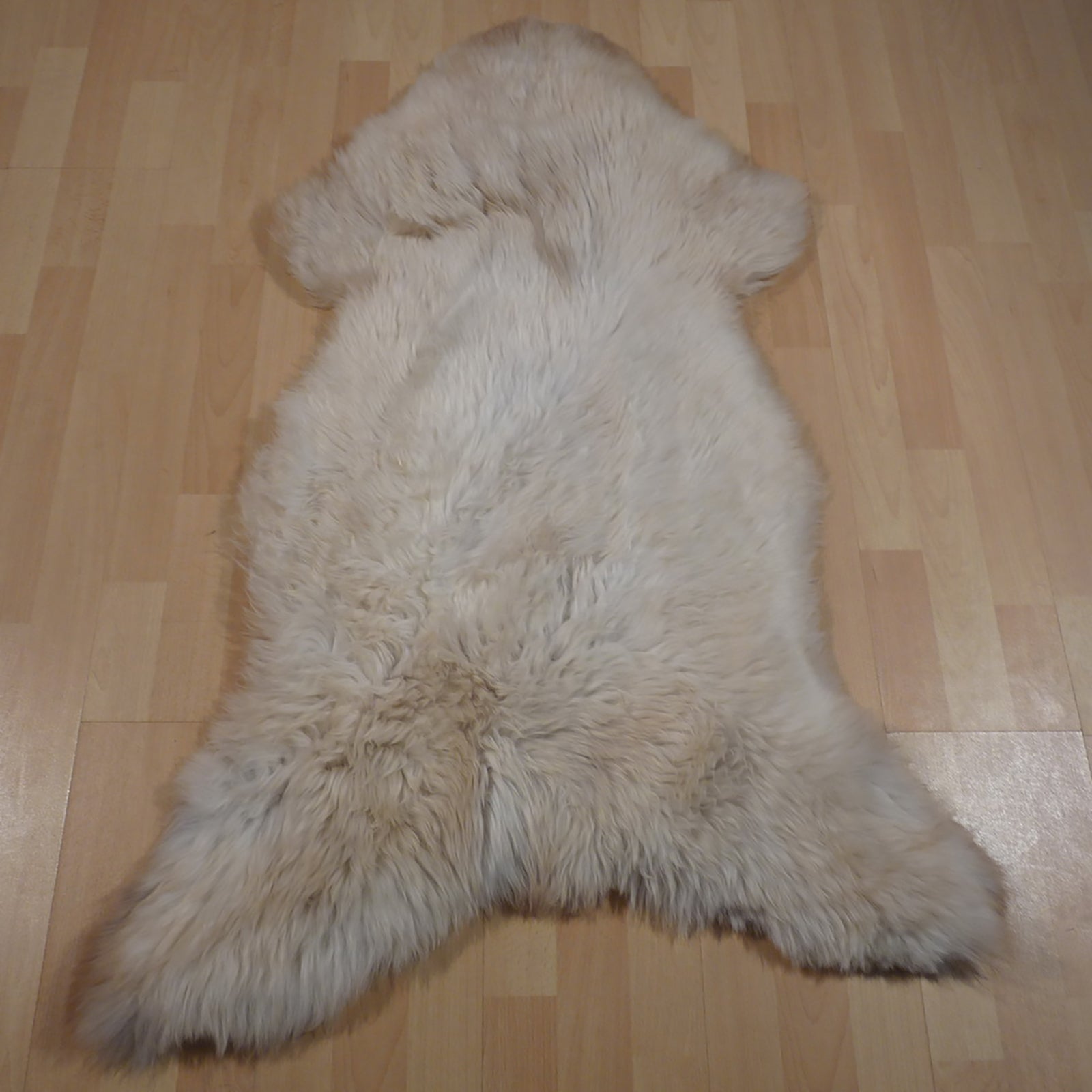 Exklusives Unikat Lammfell weiß - grau - hellbraun 110x80cm #11984